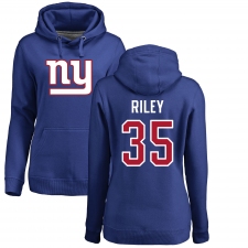 NFL Women's Nike New York Giants #35 Curtis Riley Royal Blue Name & Number Logo Pullover Hoodie