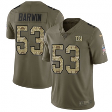 Youth Nike New York Giants #53 Connor Barwin Limited Olive Camo 2017 Salute to Service NFL Jersey