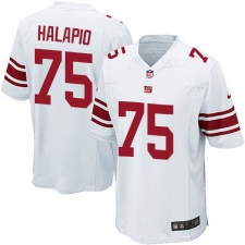 Men's Nike New York Giants #75 Jon Halapio Game White NFL Jersey