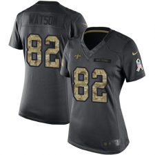 Women's Nike New Orleans Saints #82 Benjamin Watson Limited Black 2016 Salute to Service NFL Jersey