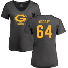 NFL Women's Nike Green Bay Packers #64 Justin McCray Ash One Color T-Shirt