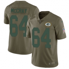 Youth Nike Green Bay Packers #64 Justin McCray Limited Olive 2017 Salute to Service NFL Jersey