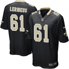 Men's Nike New Orleans Saints #61 Josh LeRibeus Game Black Team Color NFL Jersey