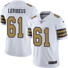 Men's Nike New Orleans Saints #61 Josh LeRibeus Limited White Rush Vapor Untouchable NFL Jersey
