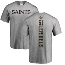 NFL Nike New Orleans Saints #61 Josh LeRibeus Ash Backer T-Shirt