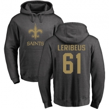NFL Nike New Orleans Saints #61 Josh LeRibeus Ash One Color Pullover Hoodie