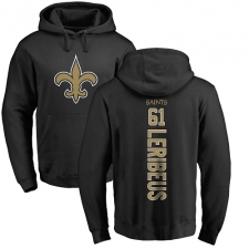 NFL Nike New Orleans Saints #61 Josh LeRibeus Black Backer Pullover Hoodie