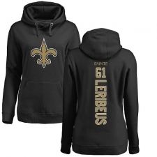 NFL Women's Nike New Orleans Saints #61 Josh LeRibeus Black Backer Pullover Hoodie