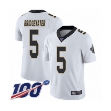 Men's New Orleans Saints #5 Teddy Bridgewater White Vapor Untouchable Limited Player 100th Season Football Jersey