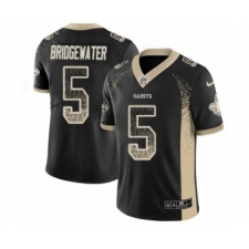 Men's Nike New Orleans Saints #5 Teddy Bridgewater Limited Black Rush Drift Fashion NFL Jersey