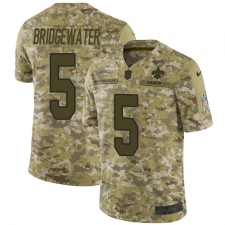 Men's Nike New Orleans Saints #5 Teddy Bridgewater Limited Camo 2018 Salute to Service NFL Jersey