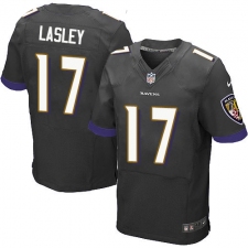 Men's Nike Baltimore Ravens #17 Jordan Lasley Elite Black Alternate NFL Jersey