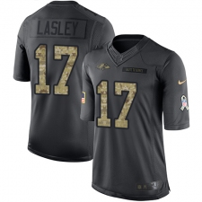 Men's Nike Baltimore Ravens #17 Jordan Lasley Limited Black 2016 Salute to Service NFL Jersey