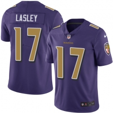 Men's Nike Baltimore Ravens #17 Jordan Lasley Limited Purple Rush Vapor Untouchable NFL Jersey