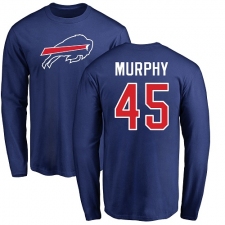 NFL Nike Buffalo Bills #45 Marcus Murphy Royal Blue Name & Number Logo Long Sleeve T-Shirt