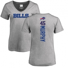 NFL Women's Nike Buffalo Bills #45 Marcus Murphy Ash Backer V-Neck T-Shirt