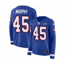 Women's Nike Buffalo Bills #45 Marcus Murphy Limited Royal Blue Therma Long Sleeve NFL Jersey