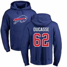 NFL Nike Buffalo Bills #62 Vladimir Ducasse Royal Blue Name & Number Logo Pullover Hoodie