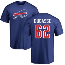 NFL Nike Buffalo Bills #62 Vladimir Ducasse Royal Blue Name & Number Logo T-Shirt