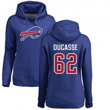 NFL Women's Nike Buffalo Bills #62 Vladimir Ducasse Royal Blue Name & Number Logo Pullover Hoodie