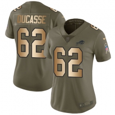 Women's Nike Buffalo Bills #62 Vladimir Ducasse Limited Olive Gold 2017 Salute to Service NFL Jersey