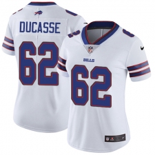 Women's Nike Buffalo Bills #62 Vladimir Ducasse White Vapor Untouchable Limited Player NFL Jersey