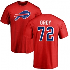 NFL Nike Buffalo Bills #72 Ryan Groy Red Name & Number Logo T-Shirt