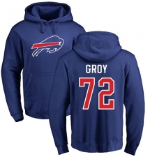 NFL Nike Buffalo Bills #72 Ryan Groy Royal Blue Name & Number Logo Pullover Hoodie
