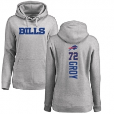 NFL Women's Nike Buffalo Bills #72 Ryan Groy Ash Backer Pullover Hoodie