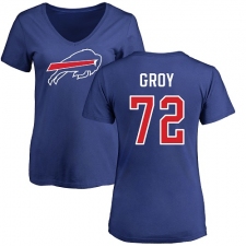 NFL Women's Nike Buffalo Bills #72 Ryan Groy Royal Blue Name & Number Logo T-Shirt