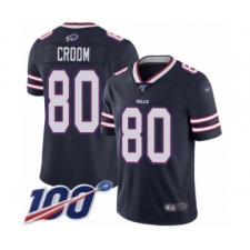 Men's Buffalo Bills #80 Jason Croom Limited Navy Blue Inverted Legend 100th Season Football Jersey