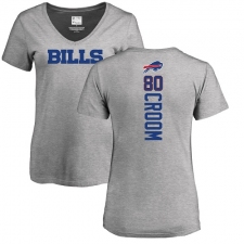 NFL Women's Nike Buffalo Bills #80 Jason Croom Ash Backer V-Neck T-Shirt