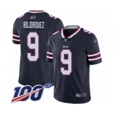 Men's Buffalo Bills #9 Corey Bojorquez Limited Navy Blue Inverted Legend 100th Season Football Jersey