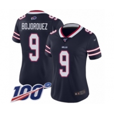 Women's Buffalo Bills #9 Corey Bojorquez Limited Navy Blue Inverted Legend 100th Season Football Jersey