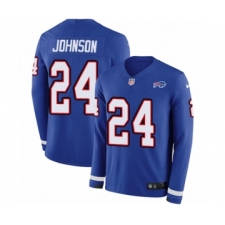 Youth Nike Buffalo Bills #24 Taron Johnson Limited Royal Blue Therma Long Sleeve NFL Jersey