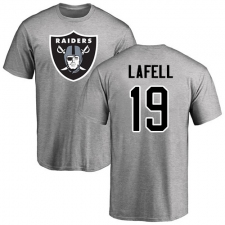 NFL Nike Oakland Raiders #19 Brandon LaFell Ash Name & Number Logo T-Shirt