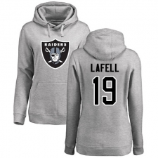 NFL Women's Nike Oakland Raiders #19 Brandon LaFell Ash Name & Number Logo Pullover Hoodie