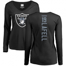 NFL Women's Nike Oakland Raiders #19 Brandon LaFell Black Backer Long Sleeve T-Shirt