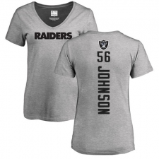 NFL Women's Nike Oakland Raiders #56 Derrick Johnson Ash Backer T-Shirt