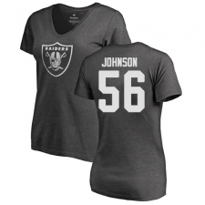 NFL Women's Nike Oakland Raiders #56 Derrick Johnson Ash One Color T-Shirt