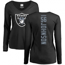 NFL Women's Nike Oakland Raiders #56 Derrick Johnson Black Backer Long Sleeve T-Shirt