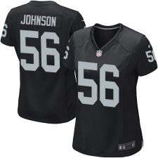 Women's Nike Oakland Raiders #56 Derrick Johnson Game Black Team Color NFL Jersey