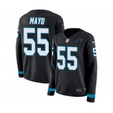 Women's Nike Carolina Panthers #55 David Mayo Limited Black Therma Long Sleeve NFL Jersey