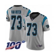 Men's Carolina Panthers #73 Greg Van Roten Silver Inverted Legend Limited 100th Season Football Jersey