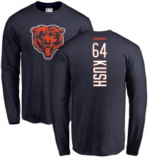NFL Nike Chicago Bears #64 Eric Kush Navy Blue Backer Long Sleeve T-Shirt
