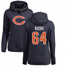 NFL Women's Nike Chicago Bears #64 Eric Kush Navy Blue Name & Number Logo Pullover Hoodie