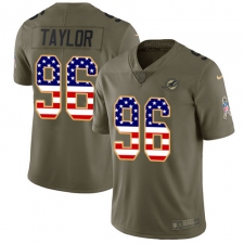 Men's Nike Miami Dolphins #96 Vincent Taylor Limited Olive USA Flag 2017 Salute to Service NFL Jersey