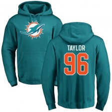 NFL Nike Miami Dolphins #96 Vincent Taylor Aqua Green Name & Number Logo Pullover Hoodie