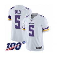 Men's Minnesota Vikings #5 Dan Bailey White Vapor Untouchable Limited Player 100th Season Football Jersey