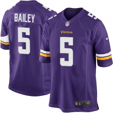 Men's Nike Minnesota Vikings #5 Dan Bailey Game Purple Team Color NFL Jersey